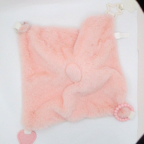 Dream Gro Pink Bunny Lovey Blanket Teether Toy Plush 14x14"     20c - Picture 3 of 5